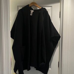 Free People Black Textured Cape